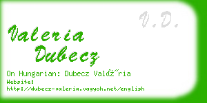 valeria dubecz business card